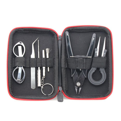 DIY Home Repair Tool Kit, Ceramics Tweezers,Diagonal Pliers,Folding Scissors, Brush, Screwdrivers with A Carrying Zipper Case