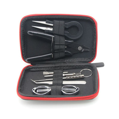 DIY Home Repair Tool Kit, Ceramics Tweezers,Diagonal Pliers,Folding Scissors, Brush, Screwdrivers with A Carrying Zipper Case