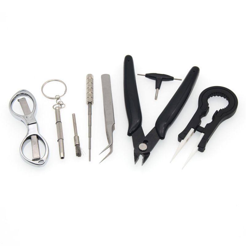 DIY Home Repair Tool Kit, Ceramics Tweezers,Diagonal Pliers,Folding Scissors, Brush, Screwdrivers with A Carrying Zipper Case