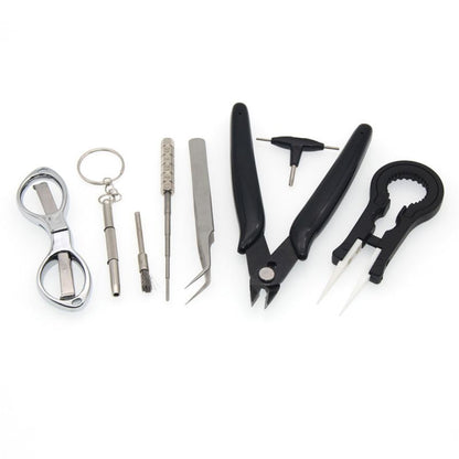 DIY Home Repair Tool Kit, Ceramics Tweezers,Diagonal Pliers,Folding Scissors, Brush, Screwdrivers with A Carrying Zipper Case