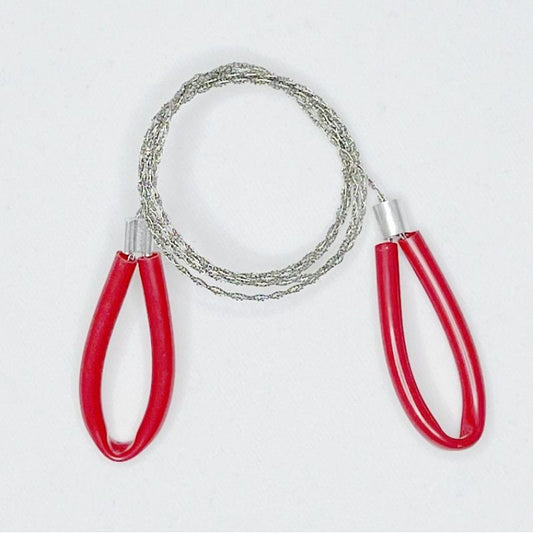 2 Pcs Pipe Cable Saw Stainless Steel Wire Saw Portable String Rope Saw Survival Wire Saw for Hiking Camping Hunting, Red & Black