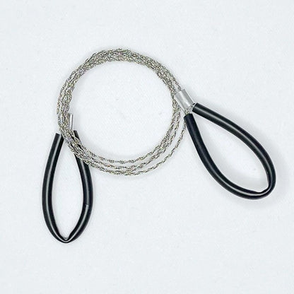2 Pcs Pipe Cable Saw Stainless Steel Wire Saw Portable String Rope Saw Survival Wire Saw for Hiking Camping Hunting, Red & Black