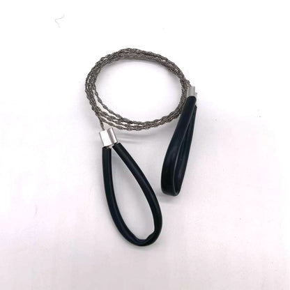 2 Pcs Pipe Cable Saw Stainless Steel Wire Saw Portable String Rope Saw Survival Wire Saw for Hiking Camping Hunting, Red & Black