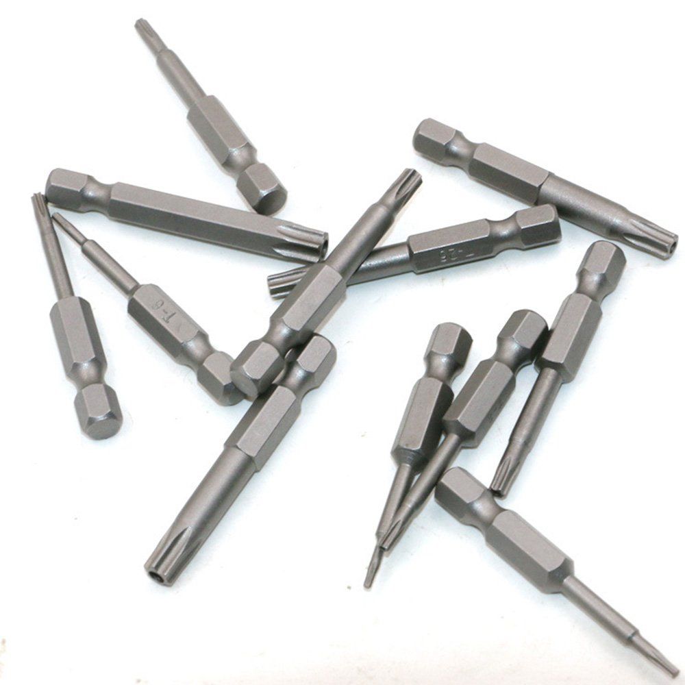 12pcs 1/4 Inch Hex Shank T5-T40 Torx Head Screw Driver Bit Set Security Tamper Proof Star 6 Point Screwdriver Kit Tools