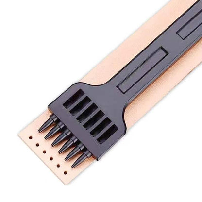 Leather Stitching chisels Round Hole Punching Tool 4mm 2/4/6 Claw Tooth Set for DIY Leather Craft (Black-3pcs)