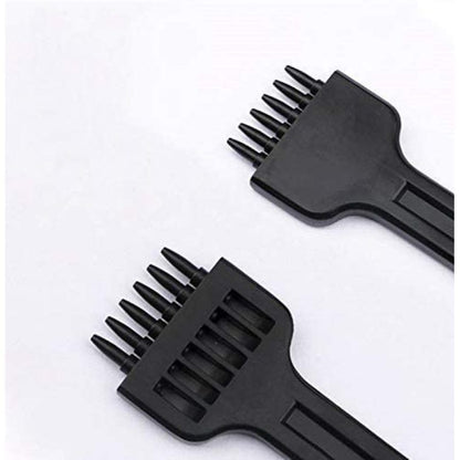 Leather Stitching chisels Round Hole Punching Tool 4mm 2/4/6 Claw Tooth Set for DIY Leather Craft (Black-3pcs)