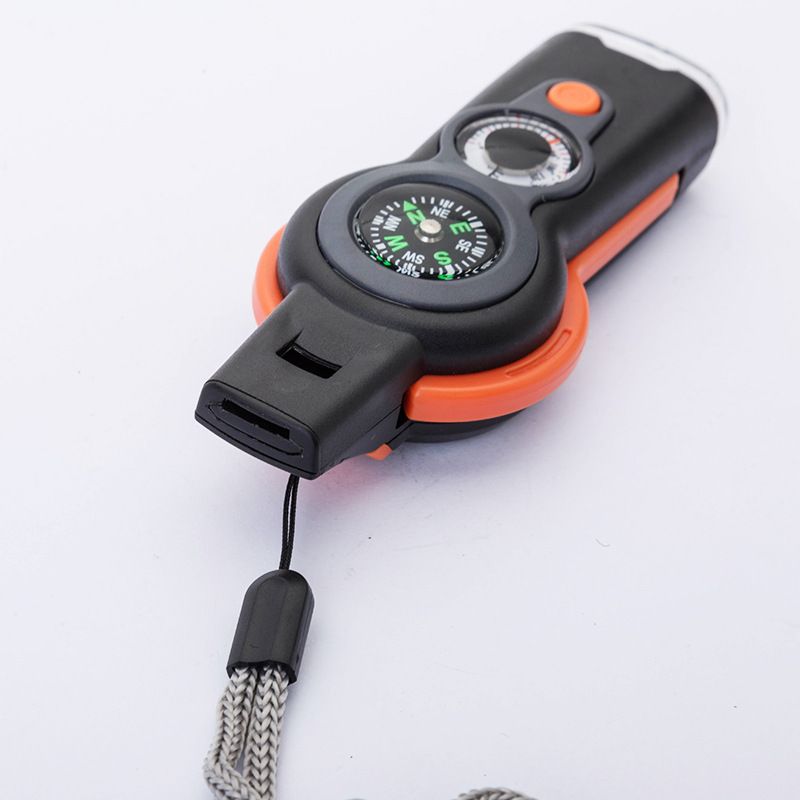 7-in-1 Emergency Survival Function Whistle, Outdoor Multifunctional Tool Safety Whistle with Lanyard, Ideal for Kayaking