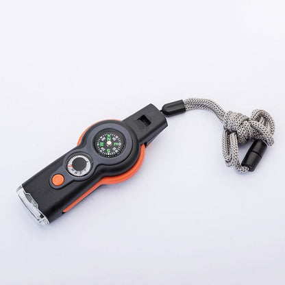 7-in-1 Emergency Survival Function Whistle, Outdoor Multifunctional Tool Safety Whistle with Lanyard, Ideal for Kayaking