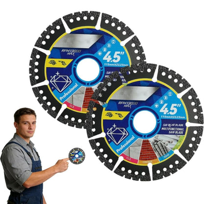 4.5" Multi-Material Diamond Blade - Zero Compromise, Max Durability, Cut Any Material Instantly, Diamond Multi Purpose Saw Blade, for Angle Grinder, for Stone, Tile, Concrete, Brick & Metal
