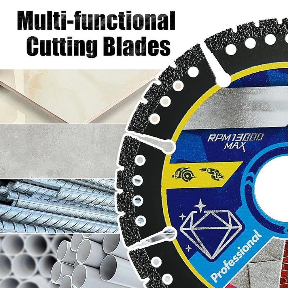 4.5" Multi-Material Diamond Blade - Zero Compromise, Max Durability, Cut Any Material Instantly, Diamond Multi Purpose Saw Blade, for Angle Grinder, for Stone, Tile, Concrete, Brick & Metal