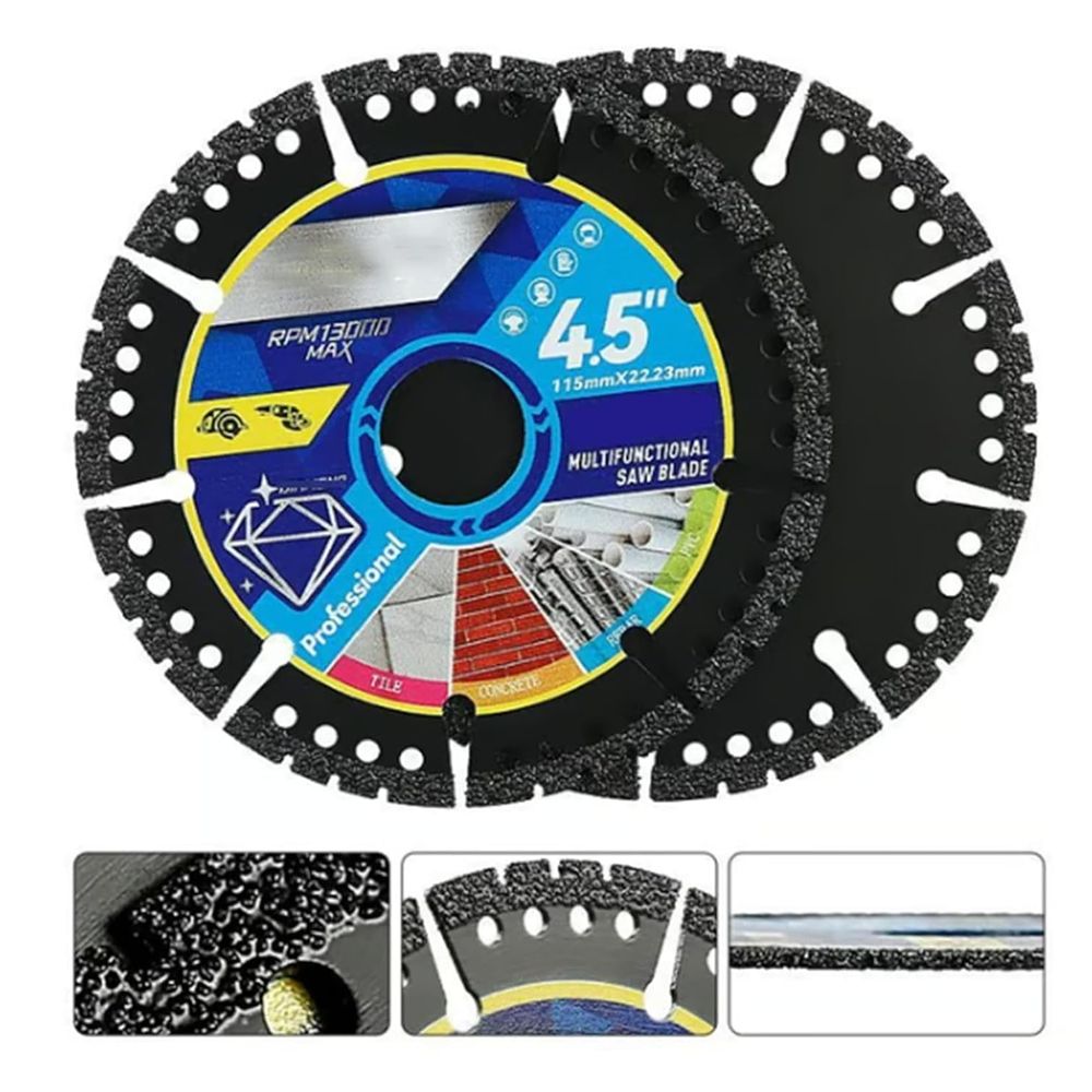 4.5" Multi-Material Diamond Blade - Zero Compromise, Max Durability, Cut Any Material Instantly, Diamond Multi Purpose Saw Blade, for Angle Grinder, for Stone, Tile, Concrete, Brick & Metal