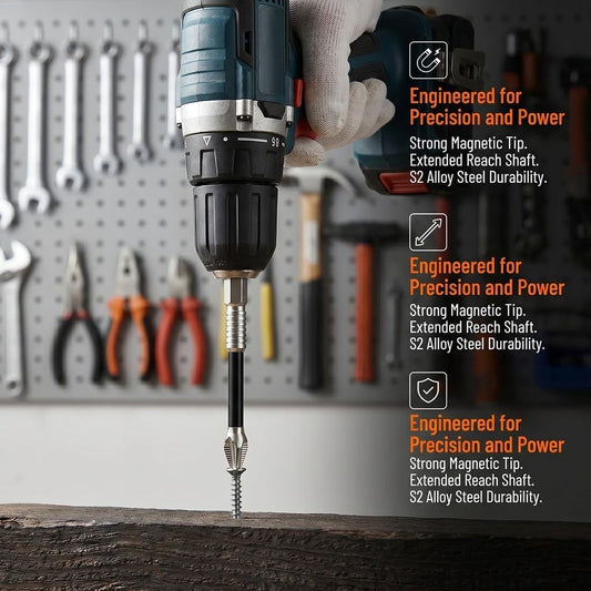 Universal High Magnetic Screwdriver Drill Bit Set - Anti-Slip Driver Bit Set for Impact Driver & Electric Drills - Premium Alloy Steel Fixion Tools