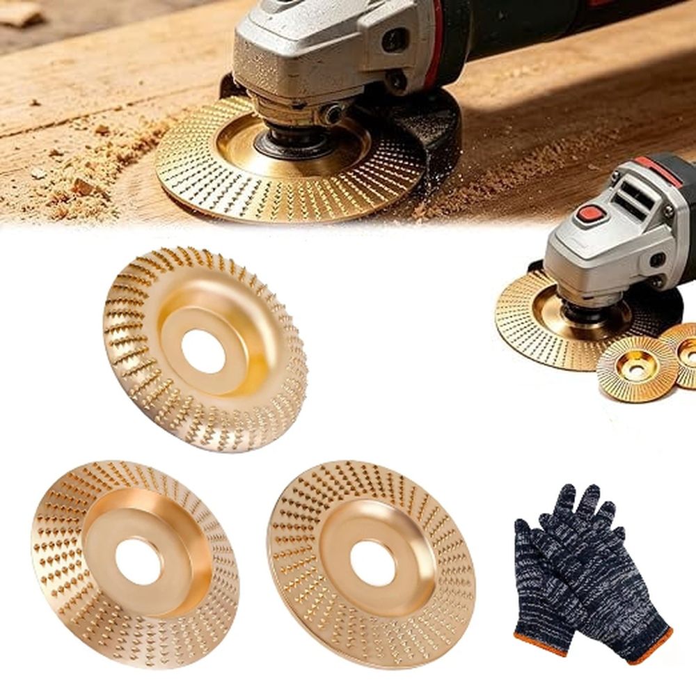 Tungsten Carbide Wheel,  Upgraded Angle Grinder Polishing Pad, Wood Grinding Disc for Angle Grinder, Wood Carving Disc Woodworking Attachment for Cutting, Shaping, Sanding