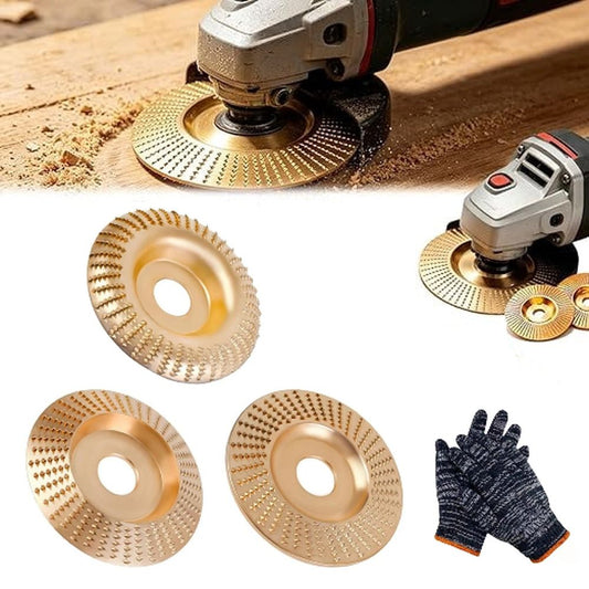 Tungsten Carbide Wheel,  Upgraded Angle Grinder Polishing Pad, Wood Grinding Disc for Angle Grinder, Wood Carving Disc Woodworking Attachment for Cutting, Shaping, Sanding