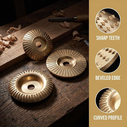 Tungsten Carbide Wheel,  Upgraded Angle Grinder Polishing Pad, Wood Grinding Disc for Angle Grinder, Wood Carving Disc Woodworking Attachment for Cutting, Shaping, Sanding