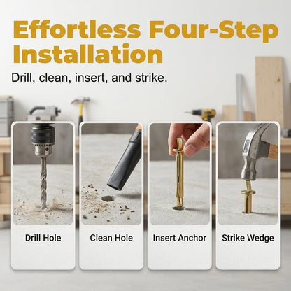 M6 Drive Anchors, 40-60mm Expansion Bolts, Zinc Plated Wall Anchors for Concrete, Brick, Block, Heavy Duty Wall Fasteners, Easy Install for Indoor & Outdoor Use