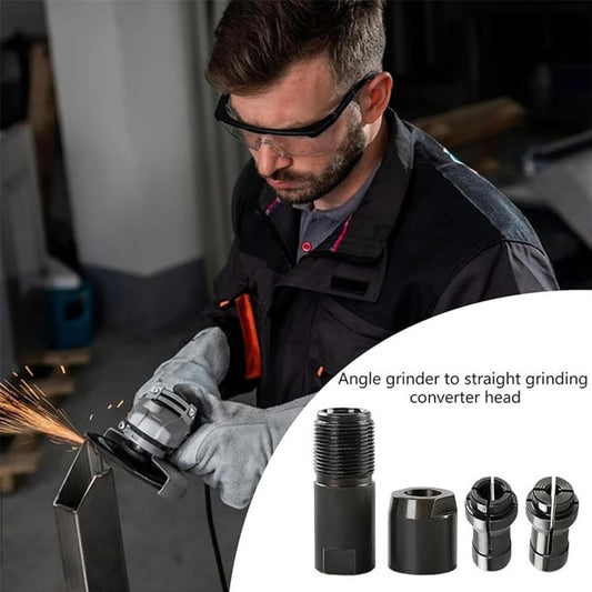Converter Kit for Angle Grinders to Straight Grinders, M10 Thread Adapter Converts, Angle Grinder to Straight Grinder Dapter to 3mm/6mm Straight Grinder for Cutting Sanding Polishing Woodworking Tool