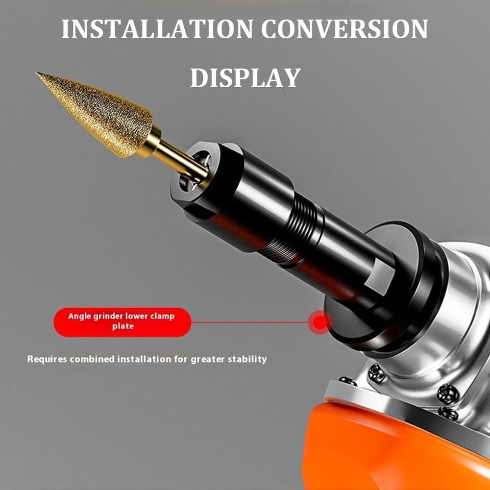 Adapter,  Angle Grinder Conversion Kit for Converting 100-Type Grinder to Straight Grinder, Drill Chuck Adapter Tool for 6mm and 3mm Bits