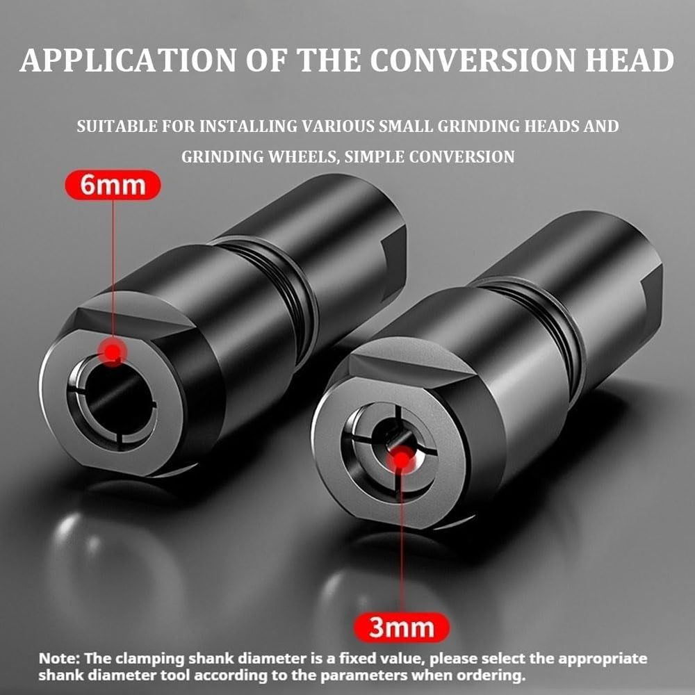 Adapter,  Angle Grinder Conversion Kit for Converting 100-Type Grinder to Straight Grinder, Drill Chuck Adapter Tool for 6mm and 3mm Bits