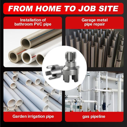 Dual-Function PVC Pipe Thread Cutting Tool for 1/2" & 3/4", 2PCS Internal & External Alloy Steel Threader Kit for Water Pipes, Electric Drill Compatible