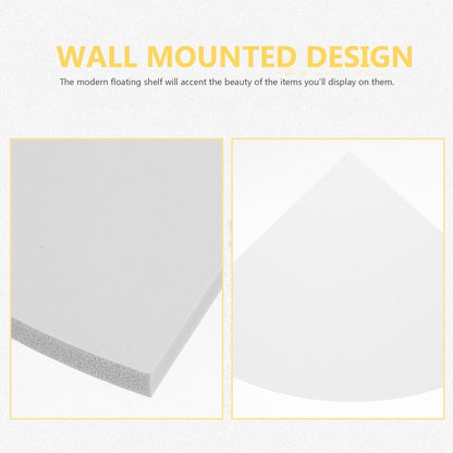 Set of 3 White Floating Corner Shelves Small Wall Mounted Storage Display Racks