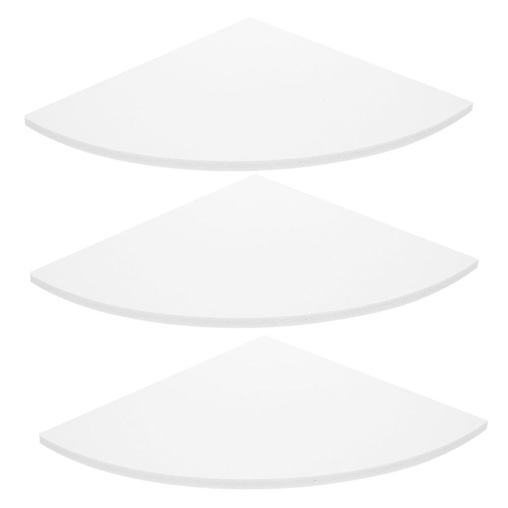 Set of 3 White Floating Corner Shelves Small Wall Mounted Storage Display Racks