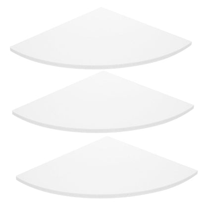 Set of 3 White Floating Corner Shelves Small Wall Mounted Storage Display Racks