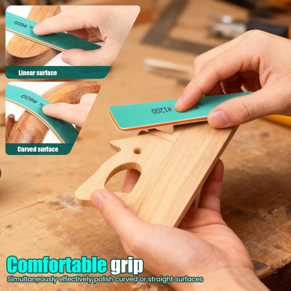 24 Pcs Sanding Stick Wet and Dry Use Polishing Sanding Stick for Plastic Model and Miniature Model #400 #600 #800 #1000 #1200 #1500