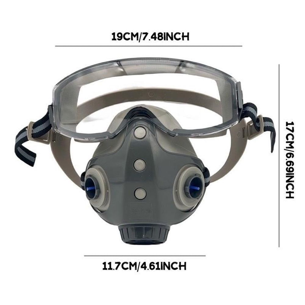 Full Face Respirator Mask with Wide View Lens for Painting Spraying Woodworking Chemical Protection Anti Fog Anti Toxic Safety Gear