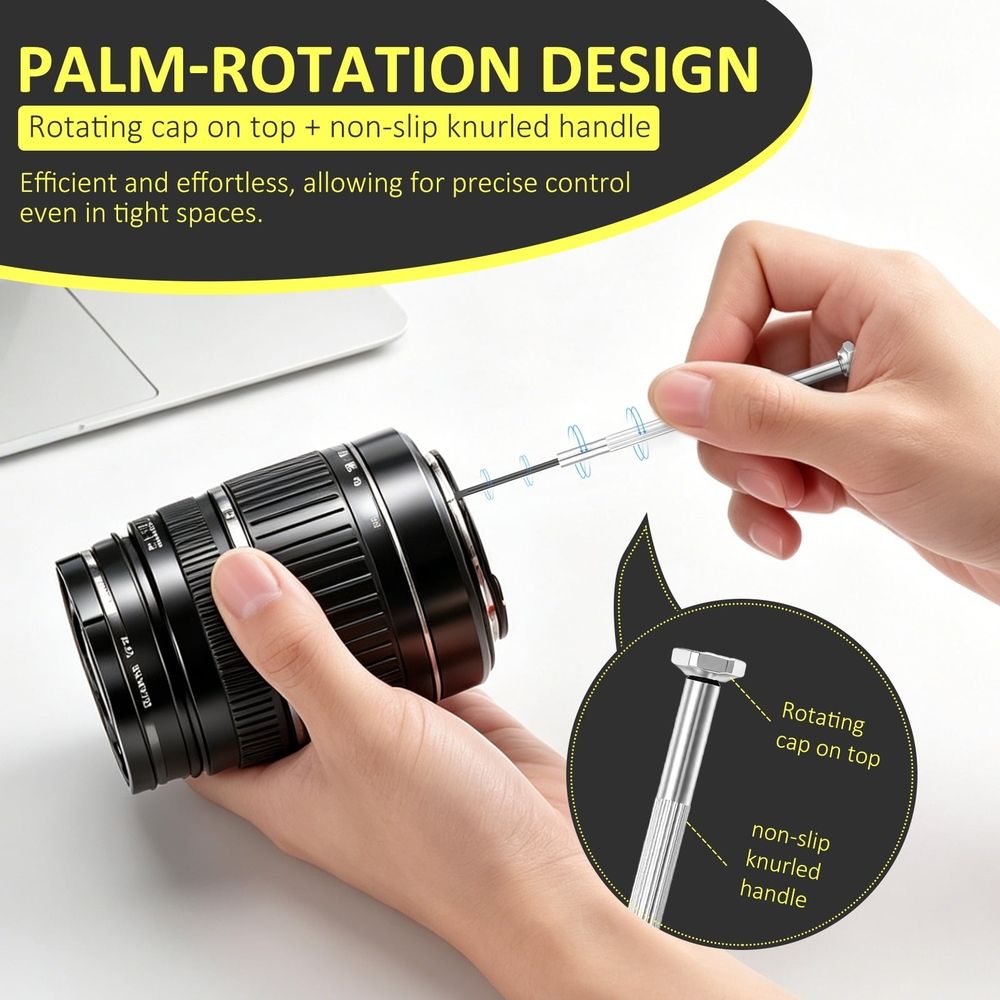 6Pcs Precision Screwdriver Set with Transparent Storage Box Palm Rotation Labor Saving Design for Phone Watch Tiny Electronic