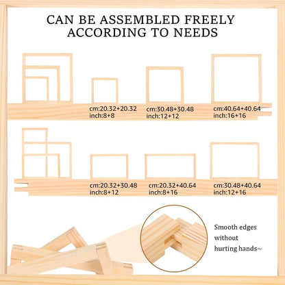 Needlepoint Stretcher Bars Tool Free Easy Assembly Comfortable to Touch and Safe Wood Stretcher Bar for Needlework for Crafts Art