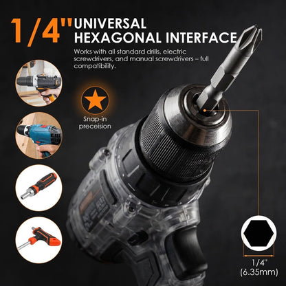 7Pcs Special Shaped Screwdriver Bit Set 1/4 inch Hex Shank CR V Steel Irregular Screwdriver U Shaped Y Type Triangular Bits for Home Repairs