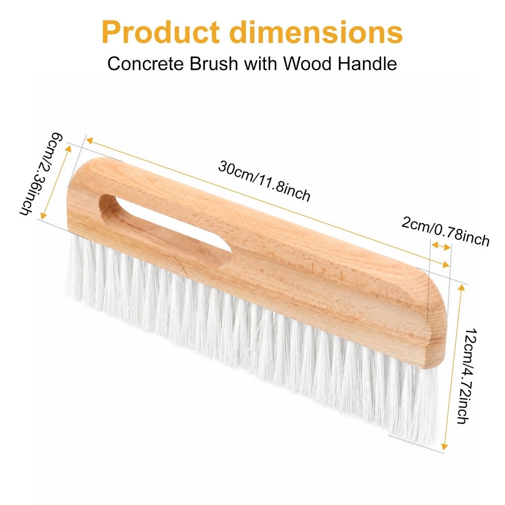Concrete Brush – Water-Resistant, Acid- & Alkali-Resistant, Scratch-Free, Ideal for Tile Grout, Masonry & Paste Application
