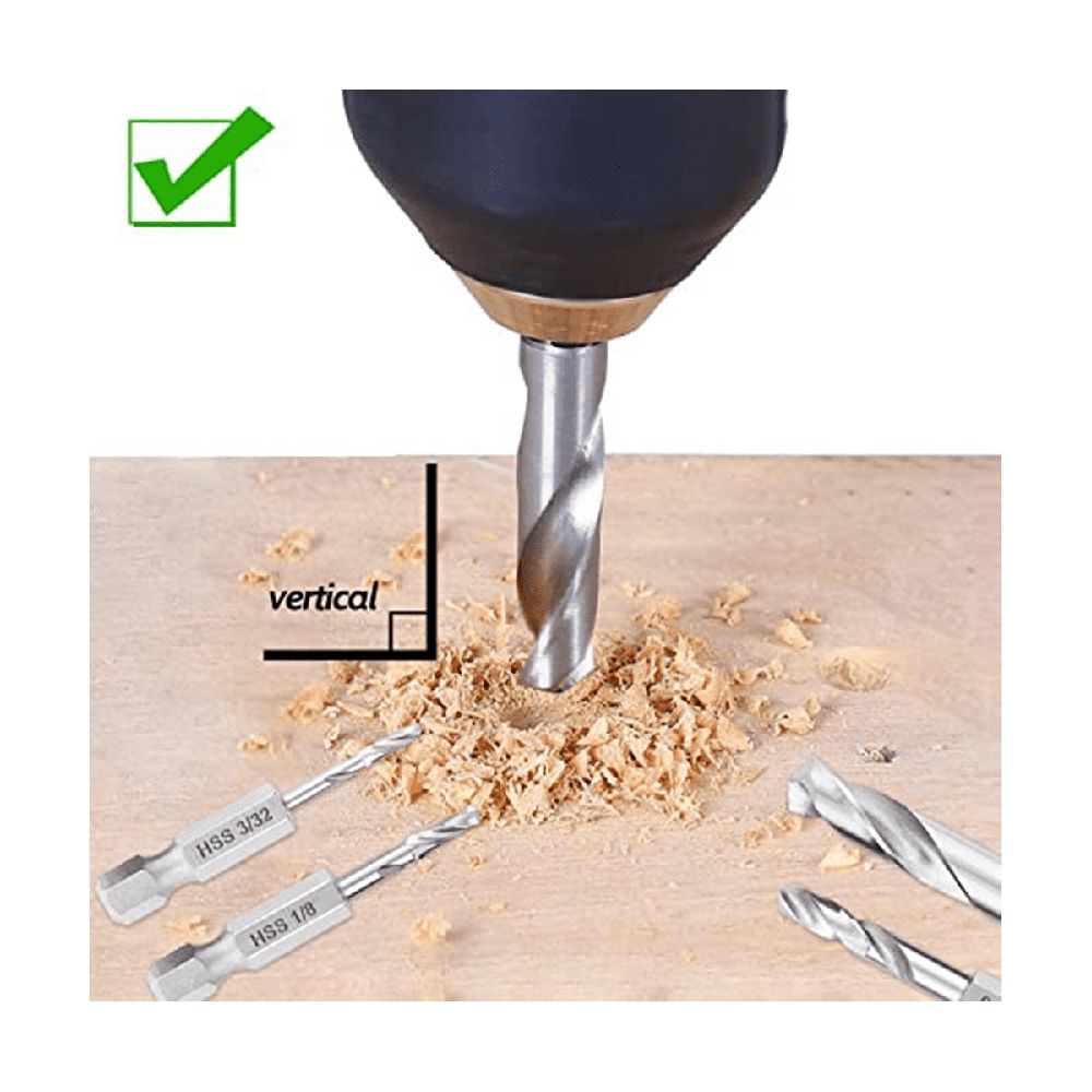 1/4 Hex Shank Drill Bit Set 5PCS Stubby for Metal M2 Short Length Steel Quick Change Chuck