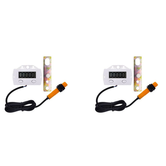 2X 5 Digit Electronic Digital Display Counter Proximity Industrial Magnetic Sensor Switch Punch Counter Induction Meter