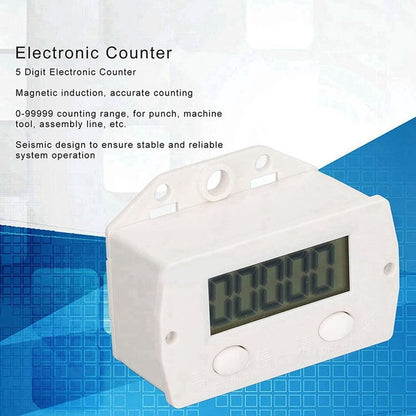 2X 5 Digit Electronic Digital Display Counter Proximity Industrial Magnetic Sensor Switch Punch Counter Induction Meter