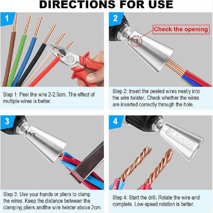 Wire Stripper for Drill,Wire Stripping and Twisting Tool,Quickly Drill Wire Stripping Twister Electrician Tool