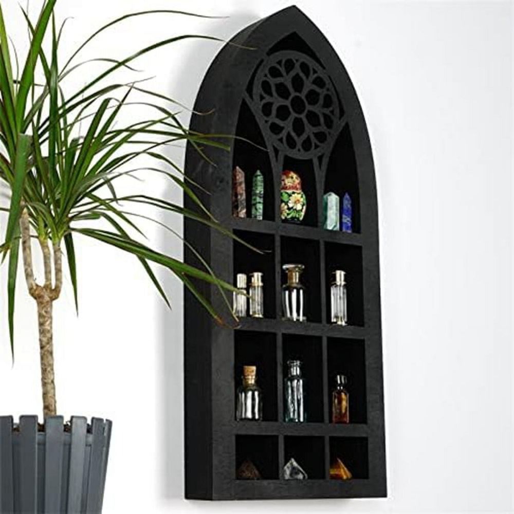 15.75"x7.87" Black Gothic Boho Floating Shelves