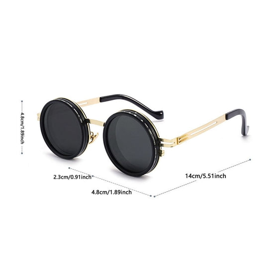 Adjustable Tint Polarized Sunglasses, Round Retro Rotation Sunglasses for Men Women, Polarized Shatterproof Lens for UV Protection, Driving Fishing Beach Outdoor Sports Eyewear Accessories
