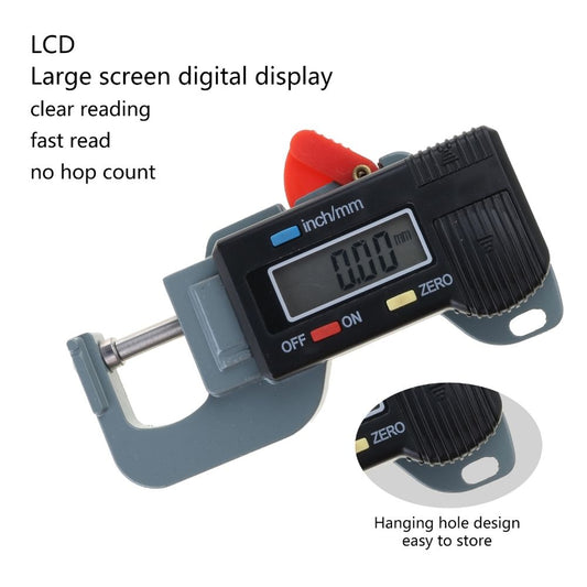 Upgraded Thickness Tester Portable Precise Digital Thickness Gauge Meter Metal Tester Micrometer 0-12.7mm ABS & Metal