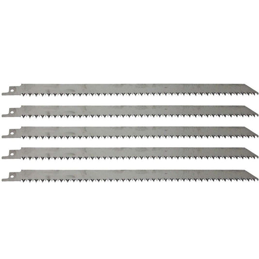 12-Inch Stainless Steel Reciprocating Saw Blades,5 Pack Food Grade Meat Bone Cutting Sawzall Blades for Frozen Meat Fish and Poultry,Universal Fit for Most Saws