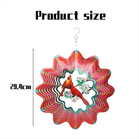 12” Red Metal Cardinal Wind Spinner