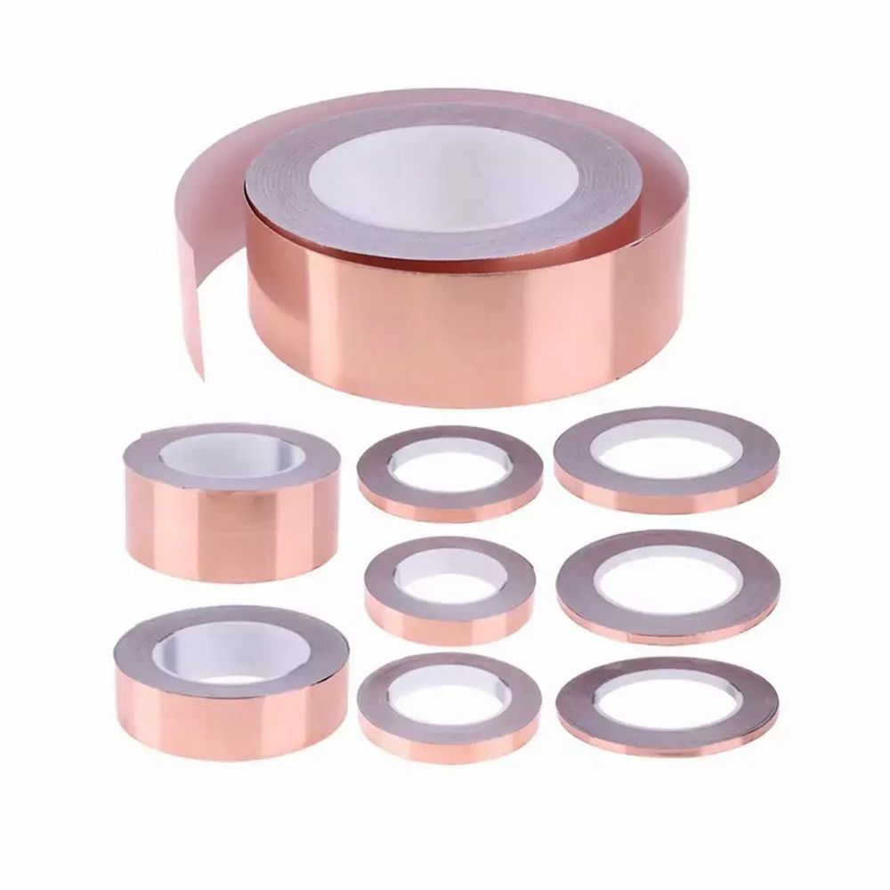 Copper Foil Tape with Conductive Adhesive - EMI Shielding for Guitars, Stained Glass Making, Electrical Repairs & DIY Electronics (Paper Circuits, Soldering)