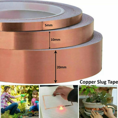 Copper Foil Tape with Conductive Adhesive - EMI Shielding for Guitars, Stained Glass Making, Electrical Repairs & DIY Electronics (Paper Circuits, Soldering)