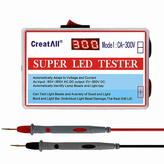CA-300V Portable LED Lamp Beads Light Bar TV Backlight Tester LED Strips Beads Lamp Board Test Tool Capacitance Diode Voltage Testing with Switch