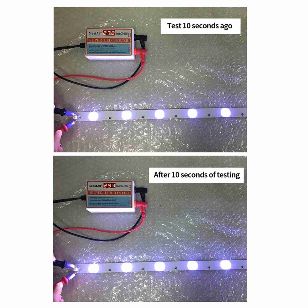 CA-300V Portable LED Lamp Beads Light Bar TV Backlight Tester LED Strips Beads Lamp Board Test Tool Capacitance Diode Voltage Testing with Switch