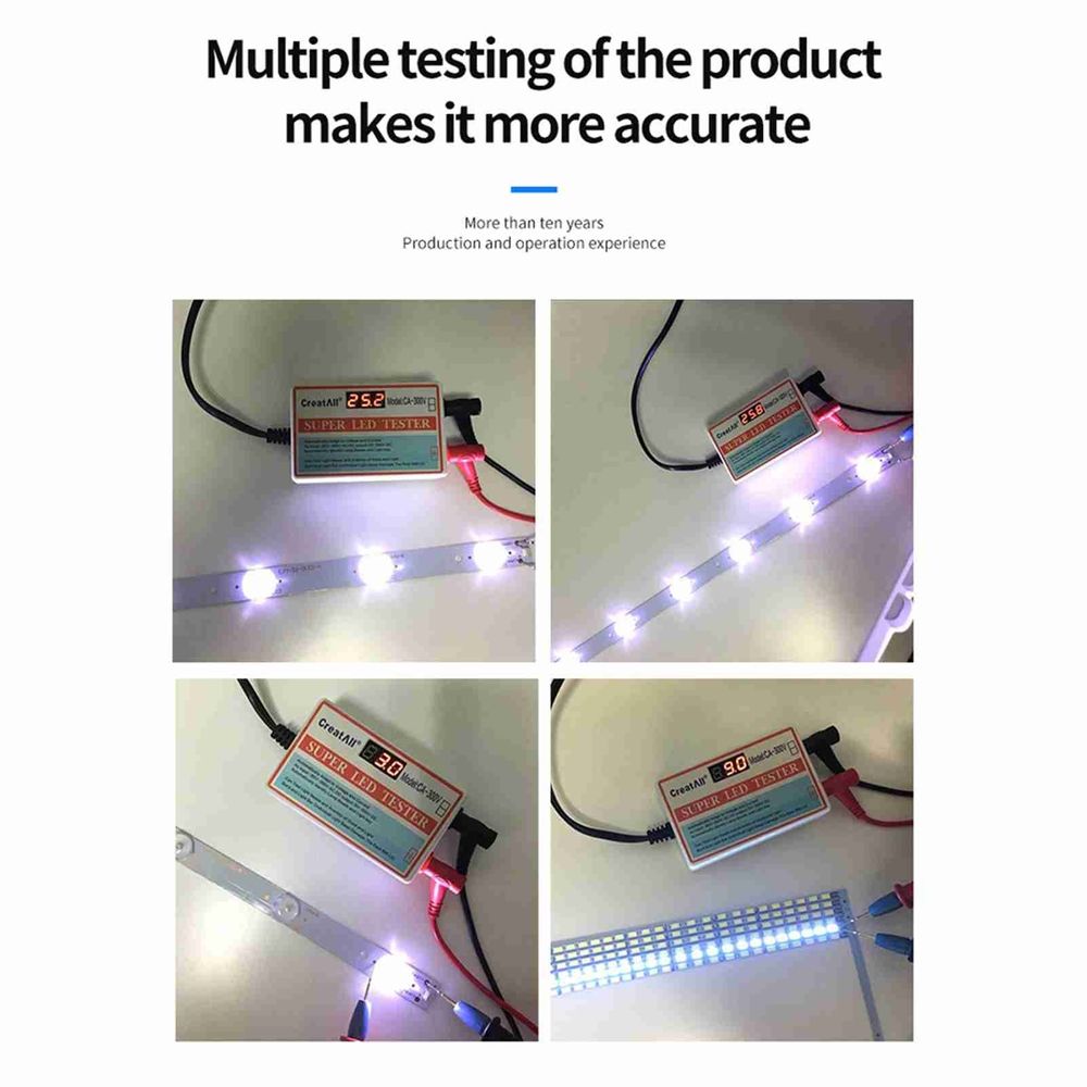 CA-300V Portable LED Lamp Beads Light Bar TV Backlight Tester LED Strips Beads Lamp Board Test Tool Capacitance Diode Voltage Testing with Switch