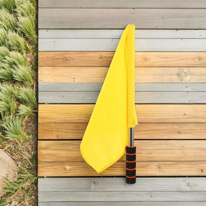 2pcs Yellow Referee Flags Soccer Race Railway Safety Signaling Portable Design