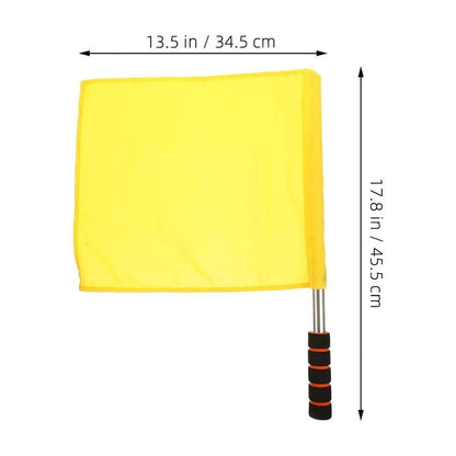 2pcs Yellow Referee Flags Soccer Race Railway Safety Signaling Portable Design