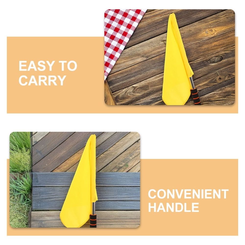 2pcs Yellow Referee Flags Soccer Race Railway Safety Signaling Portable Design